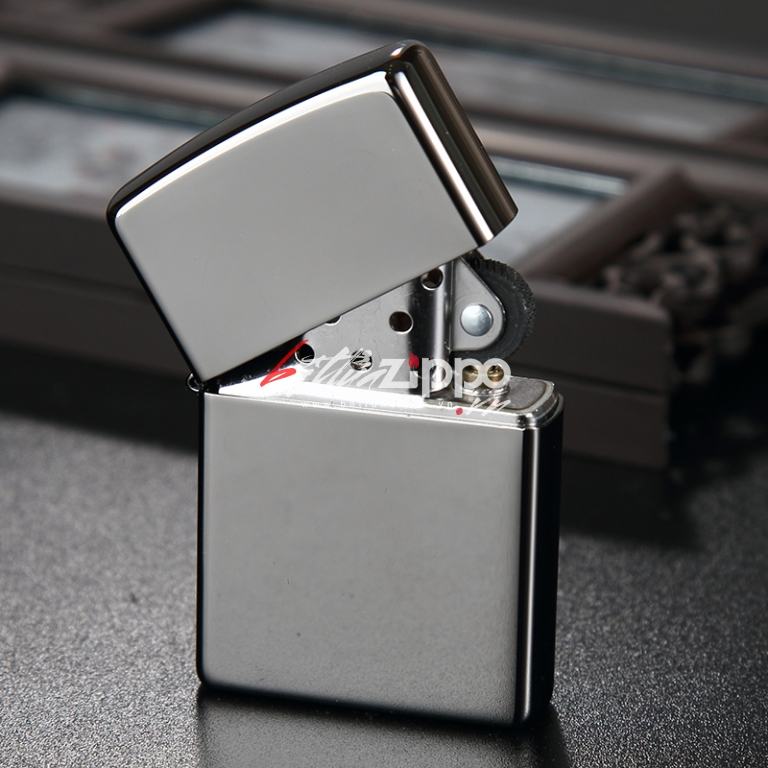 Bật Lửa Zippo Phủ Bóng Màu Xám Khói - SKU 150 – Zippo Black Ice