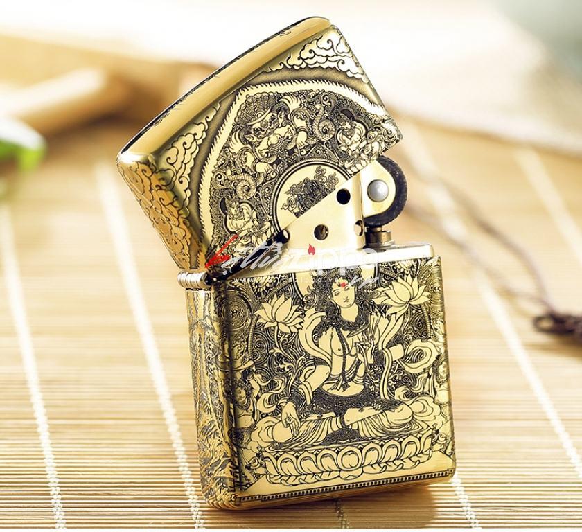 Bật lửa Zippo chính hãng đồng khắc đức Phật tinh tế