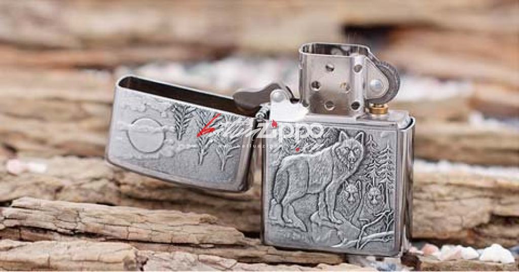 Bật lửa zippo khắc nổi hình sói