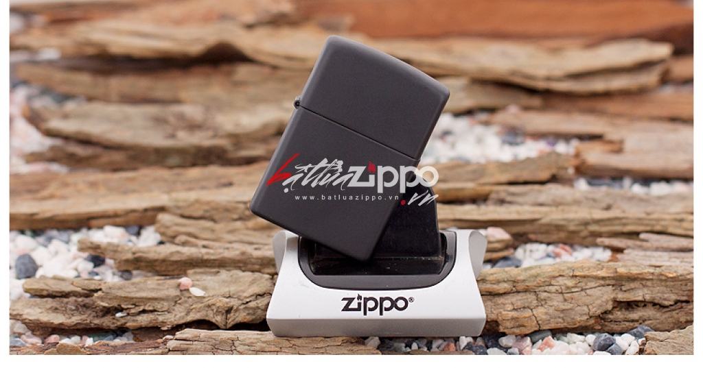 Bật Lửa Zippo Sơn Tĩnh Điện Màu Đen- SKU 218 – Zippo Black Matte