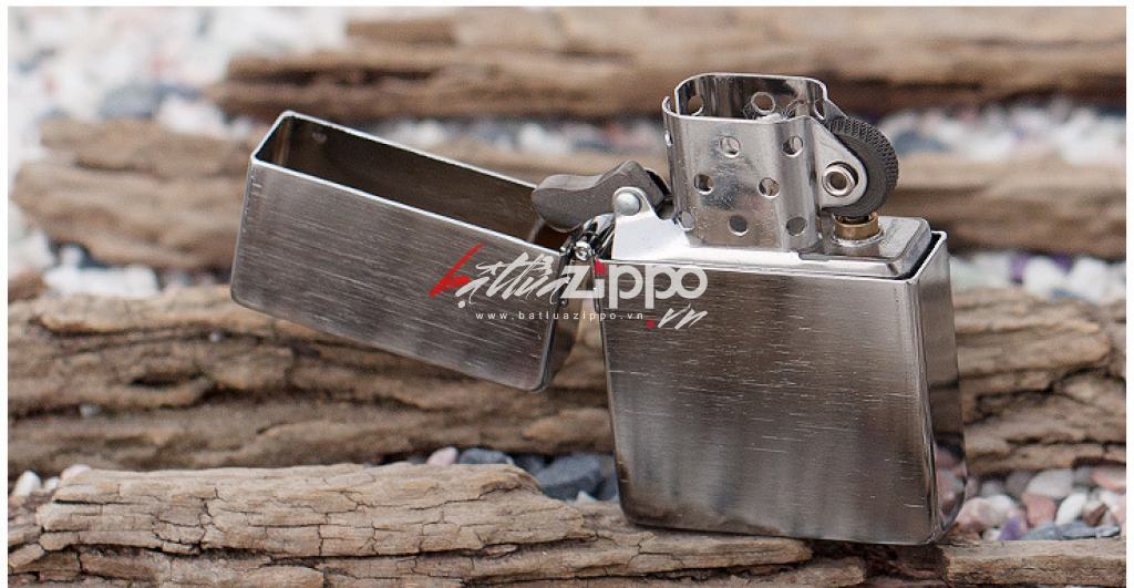 Bật Lửa Zippo 1935Mạ Chrome Vân Ngang - SKU 1935.25 – Zippo 1935 Replica Brushed Chrome