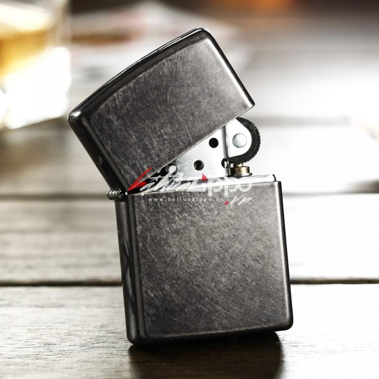 Bật Lửa Zippo Sơn Màu Đen Xám Đá - SKU 28378 – Zippo Regular Gray Dusk
