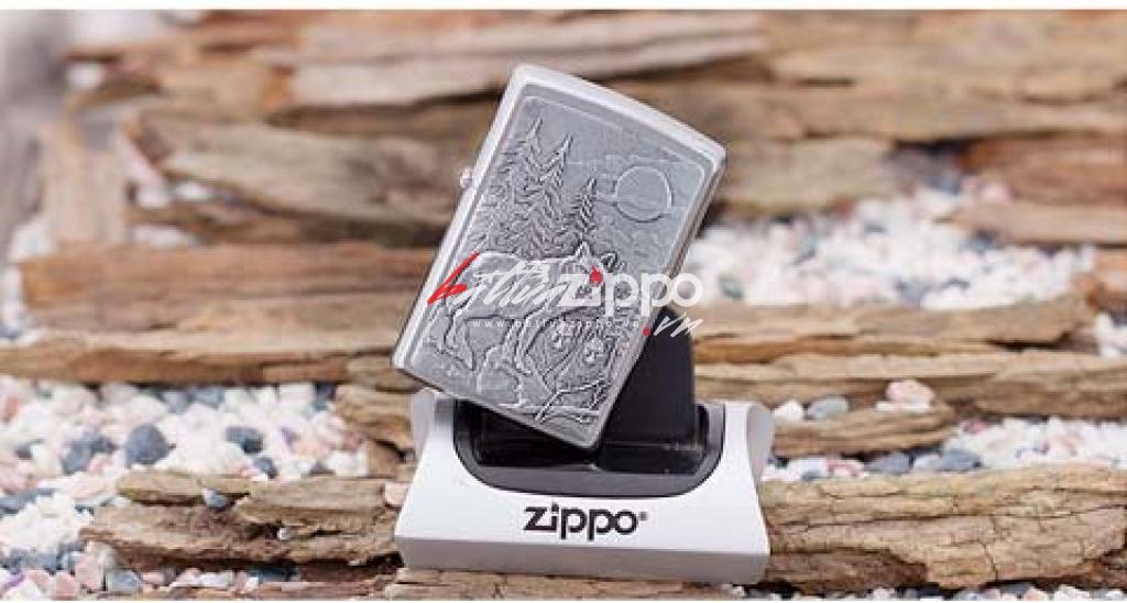 Bật lửa zippo khắc nổi hình sói