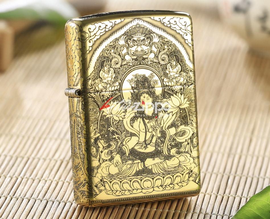 Bật lửa Zippo chính hãng đồng khắc đức Phật tinh tế