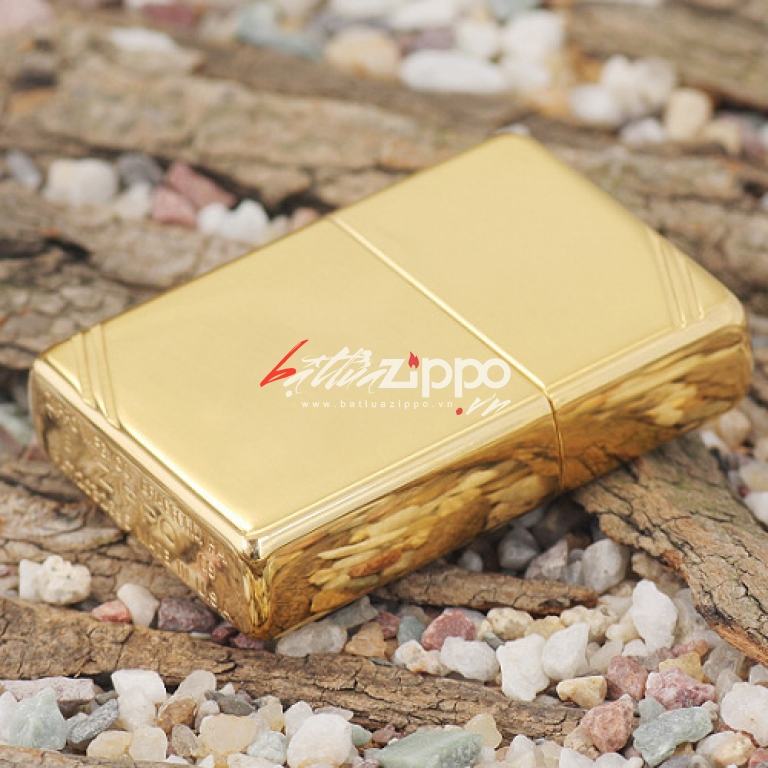 Bật Lửa Zippo 1937 Đồng Vàng Trơn Bóng Chặt Góc - SKU 270 – Zippo Vintage High Polish Brass