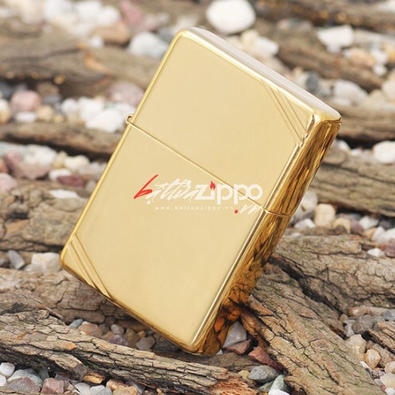 Bật Lửa Zippo 1937 Đồng Vàng Trơn Bóng Chặt Góc - SKU 270 – Zippo Vintage High Polish Brass