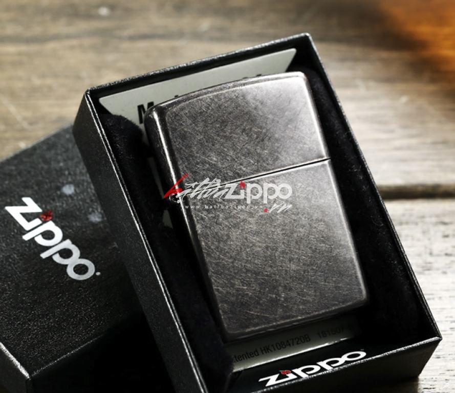 Bật Lửa Zippo Sơn Màu Đen Xám Đá - SKU 28378 – Zippo Regular Gray Dusk
