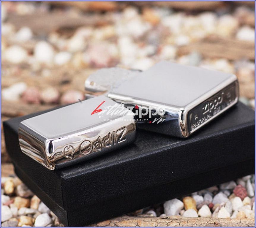 Bật lửa zippo chính hãng bạc trơn khắc chữ ZIPPO