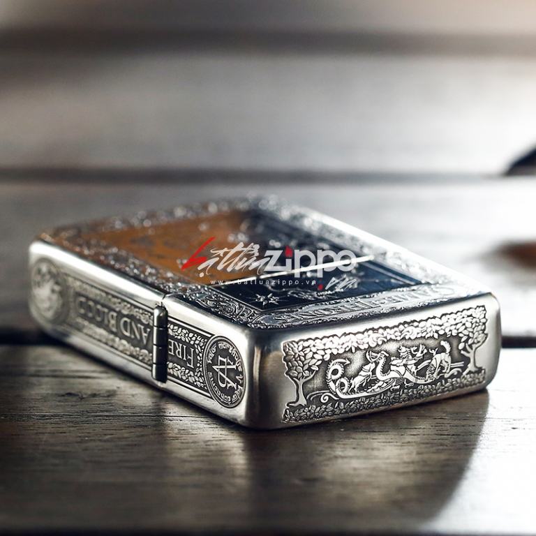 Bật lửa Zippo chính hãng màu bạc phiên bản Game of Thornes
