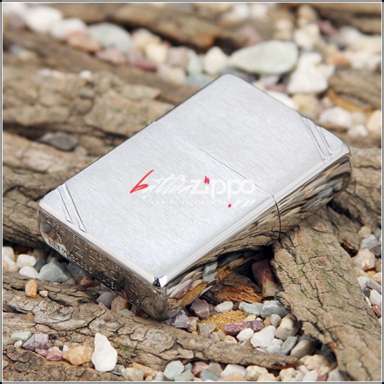 Bật Lửa Zippo 1937 Mạ Chrome Xước Ngang Chặt Góc - SKU 230 – Zippo Vintage Brushed Chrome