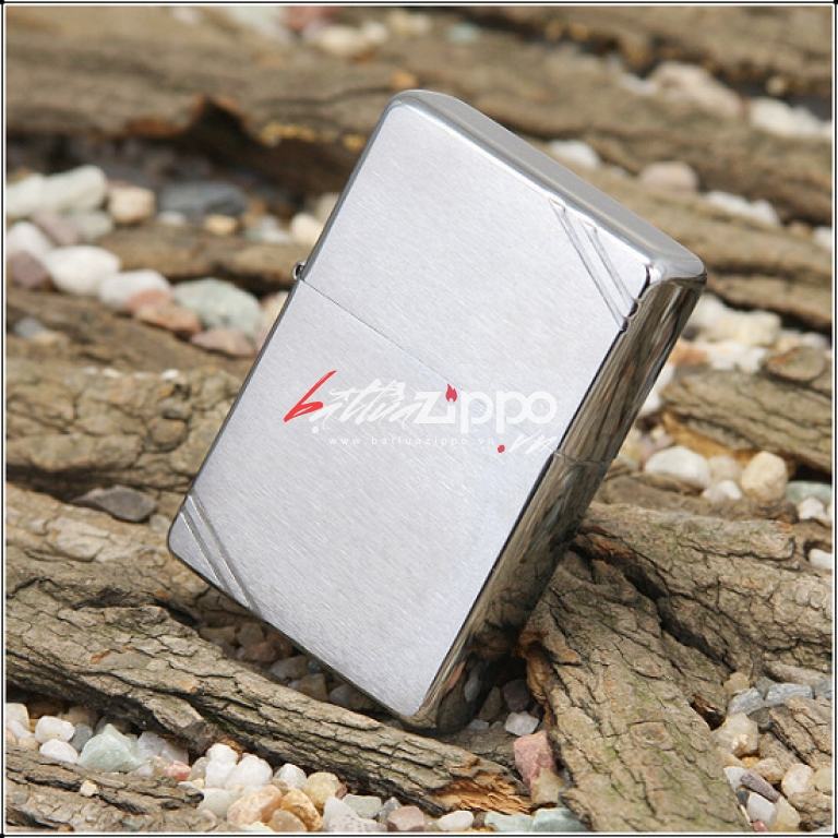 Bật Lửa Zippo 1937 Mạ Chrome Xước Ngang Chặt Góc - SKU 230 – Zippo Vintage Brushed Chrome