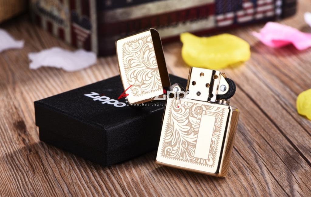 Bật Lửa Zippo đồng vàng hoa văn Ý - Zippo 352B – Zippo Venetian Brass