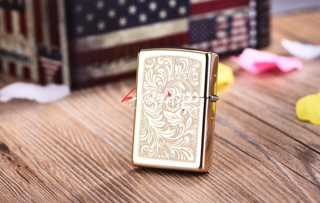 Bật Lửa Zippo đồng vàng hoa văn Ý - Zippo 352B – Zippo Venetian Brass
