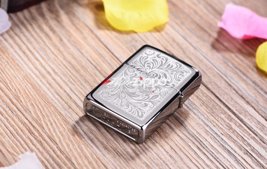 Bật Lửa Zippo Mạ Chrome Hoa Văn Ý - Sku 352 – Zippo Venetian Chrome
