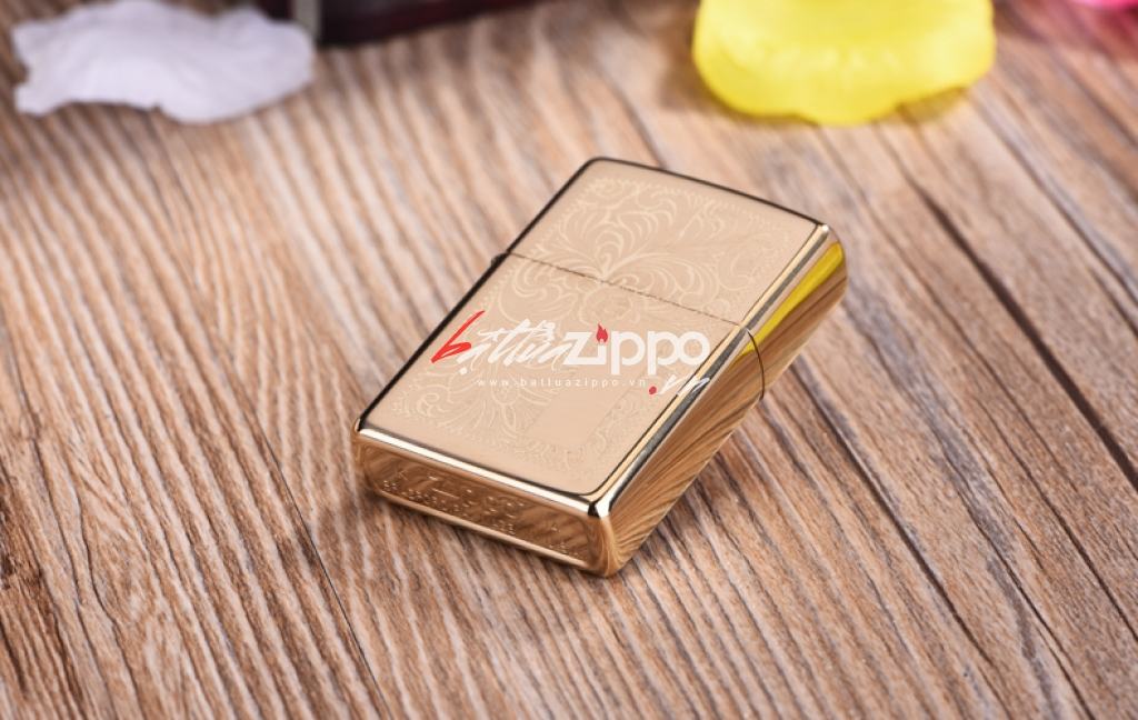Bật Lửa Zippo đồng vàng hoa văn Ý - Zippo 352B – Zippo Venetian Brass