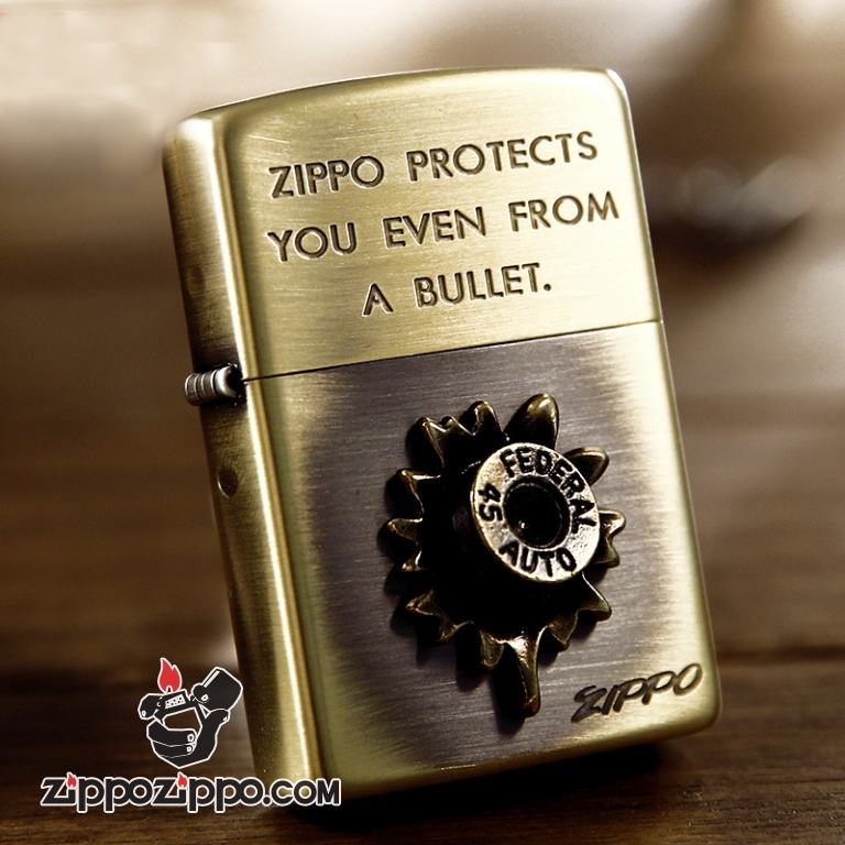 Bật lửa Zippo khắc nổi hình viên đạn