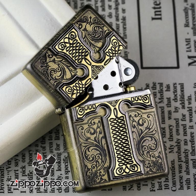 Bật lửa Zippo Đồng khắc họa tiết Keliduosi CREDOS