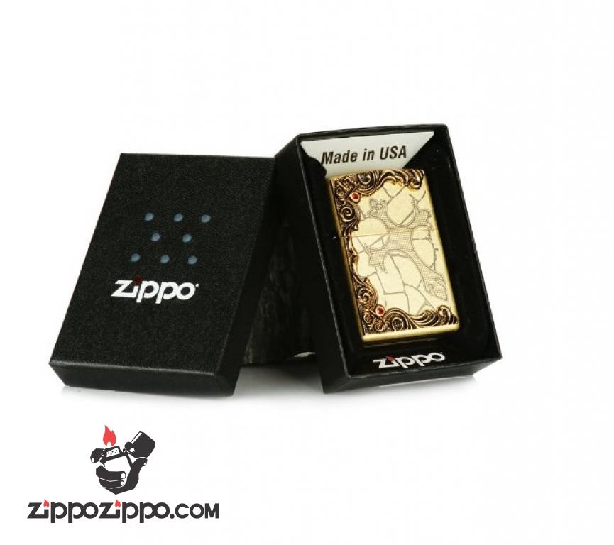 Bật lửa Zippo đồng khắc Chữ Thập họa tiết nổi