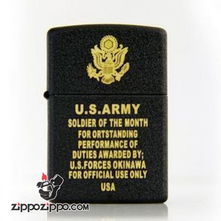 Bật lửa Zippo đen nứt phiên bản Army windproof