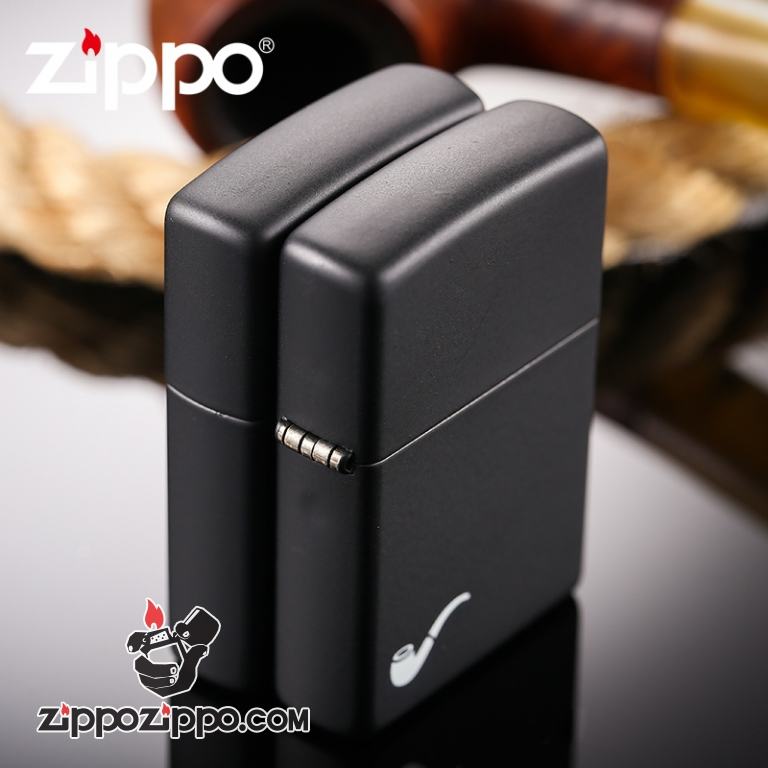 Bật Lửa Zippo Tẩu Sơn Tĩnh Điện Màu Đen - SKU 218PL – Zippo Black Matte Pipe