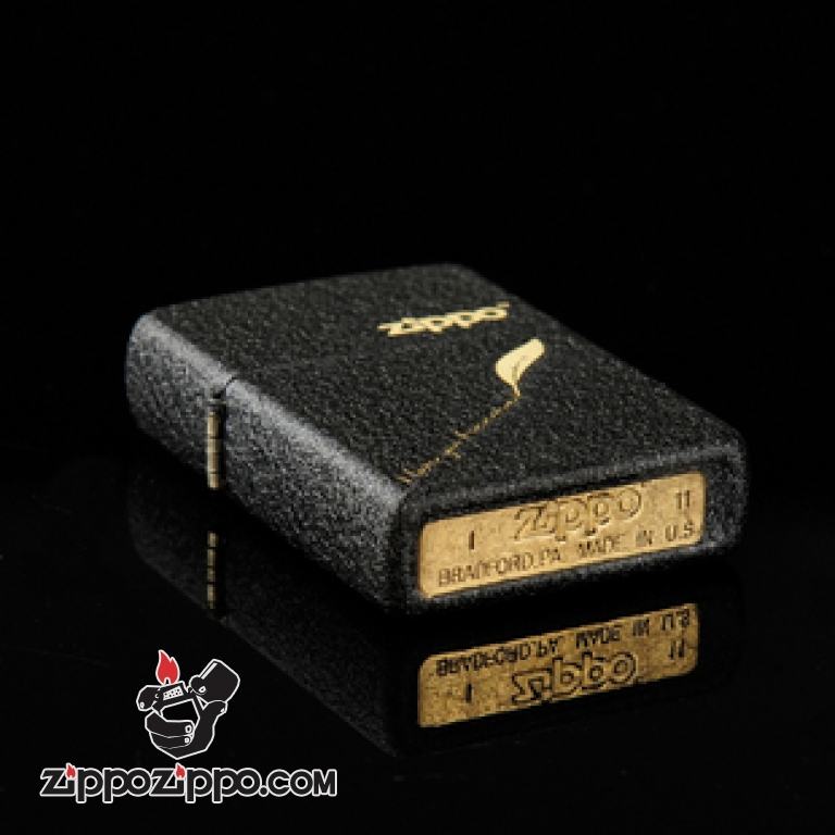 Bật lửa Zippo phiên bản đen nứt in I love you forever