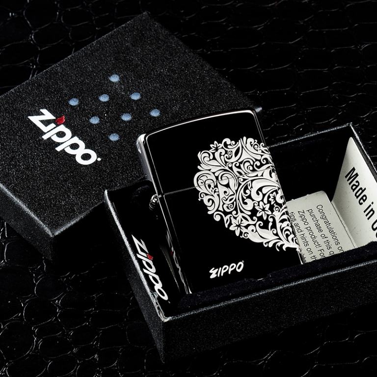 Bật lửa Zippo đen bóng phiên bản Windproof Arabesque