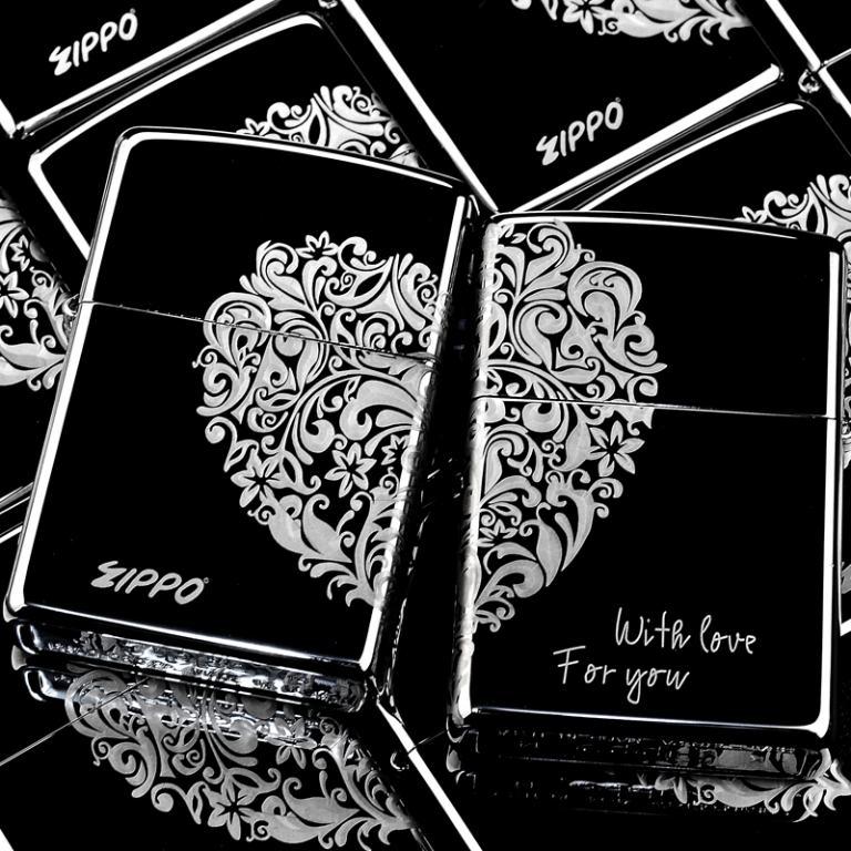 Bật lửa Zippo đen bóng phiên bản Windproof Arabesque