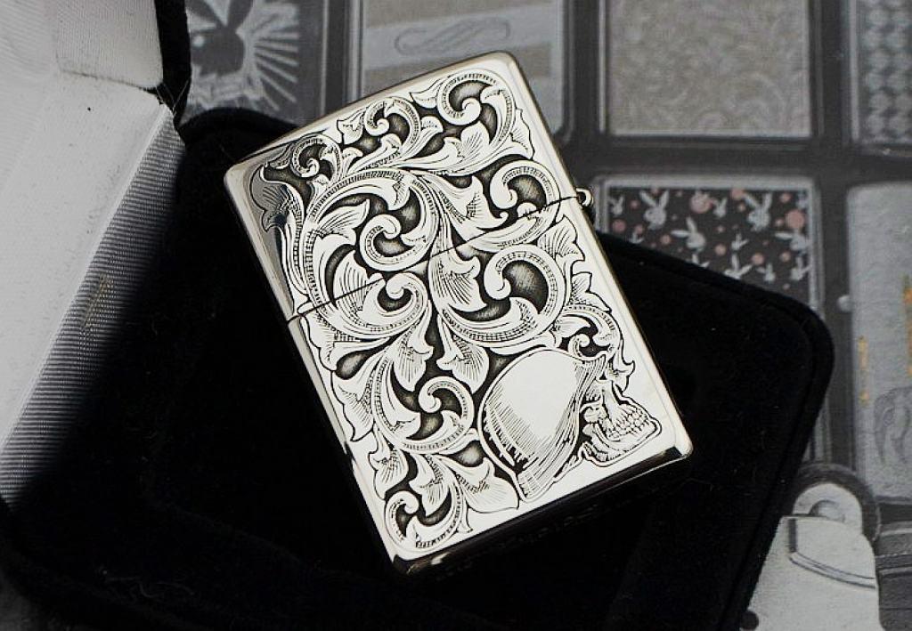 Bật lửa Zippo Bạc nguyên khối khắc hình cô gái