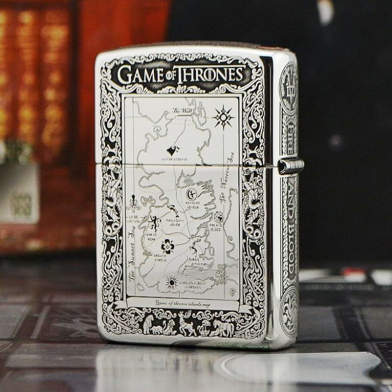Bật lửa Zippo Bạc nguyên khối Game of Thrones New
