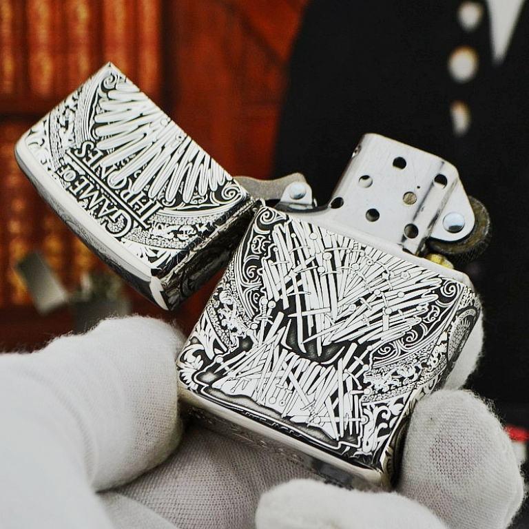 Bật lửa Zippo Bạc nguyên khối Game of Thrones Bản Vỏ Mỏng