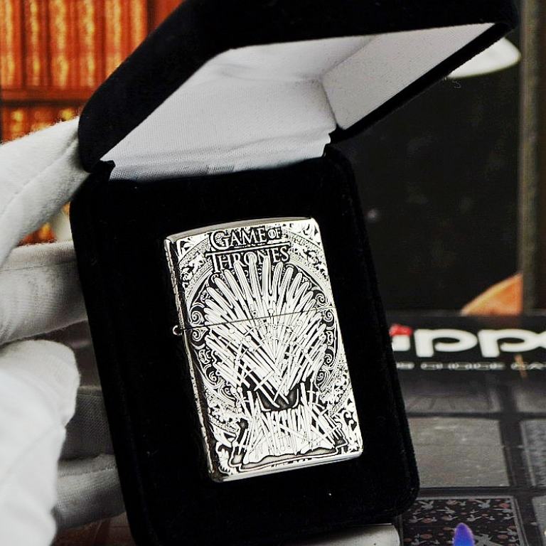 Bật lửa Zippo Bạc nguyên khối Game of Thrones Bản Vỏ Mỏng