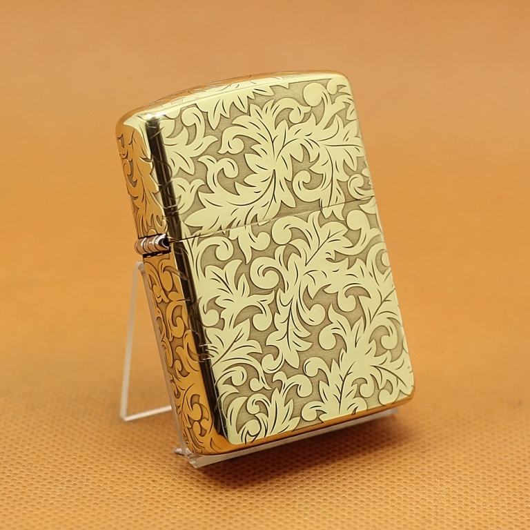 Zippo Chính Hãng Đồng Khắc Họa Tiết Arabesque Vỏ Dày Armor