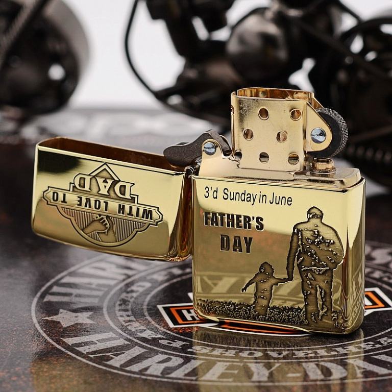 Zippo Chính Hãng Đồng Bóng Khắc Ngày Của Người Cha Vĩ Đại