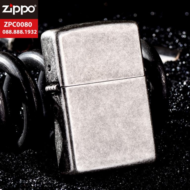 Bật Lửa Zippo Đồng Thau Mạ Bạc Giả Cổ - SKU 121FB – Zippo Antique Silver Plate