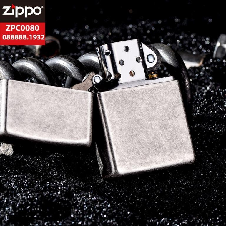 Bật Lửa Zippo Đồng Thau Mạ Bạc Giả Cổ - SKU 121FB – Zippo Antique Silver Plate
