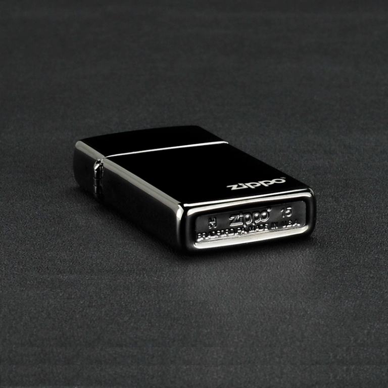 Bật Lửa Zippo Bản Nhỏ Sơn Màu Đen Đậm - Logo Zippo SKU 28123ZL – Zippo Slim Ebony With Zippo Logo
