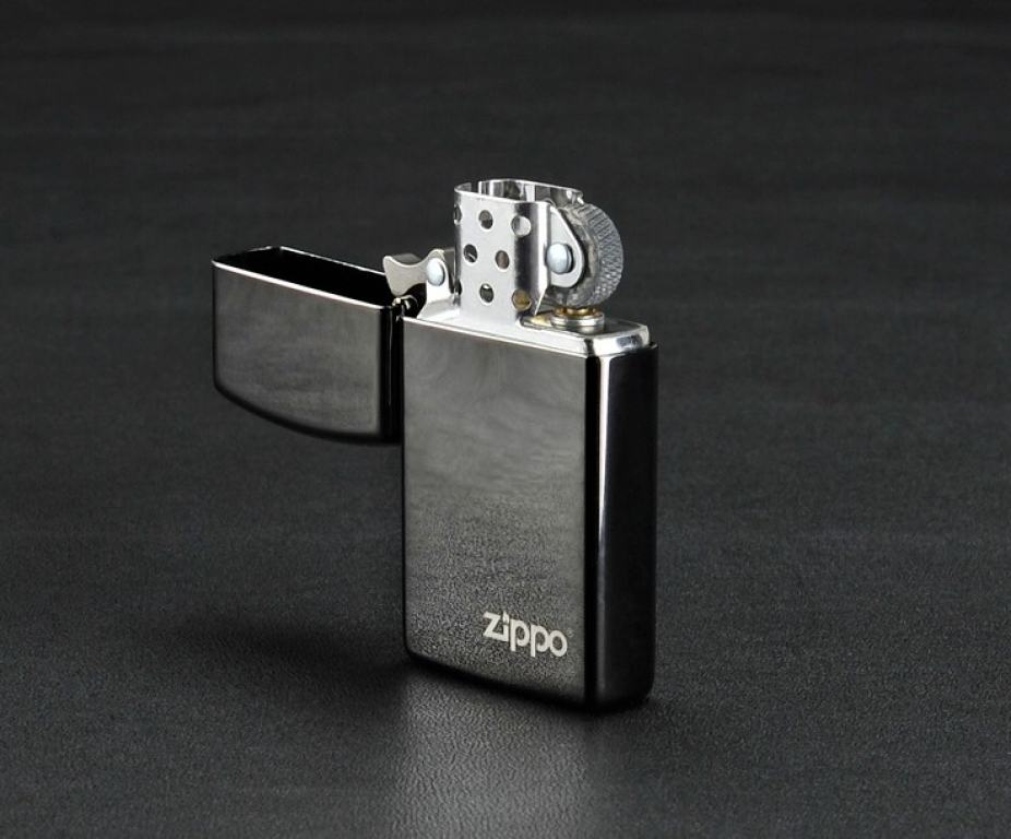 Bật Lửa Zippo Bản Nhỏ Sơn Màu Đen Đậm - Logo Zippo SKU 28123ZL – Zippo Slim Ebony With Zippo Logo