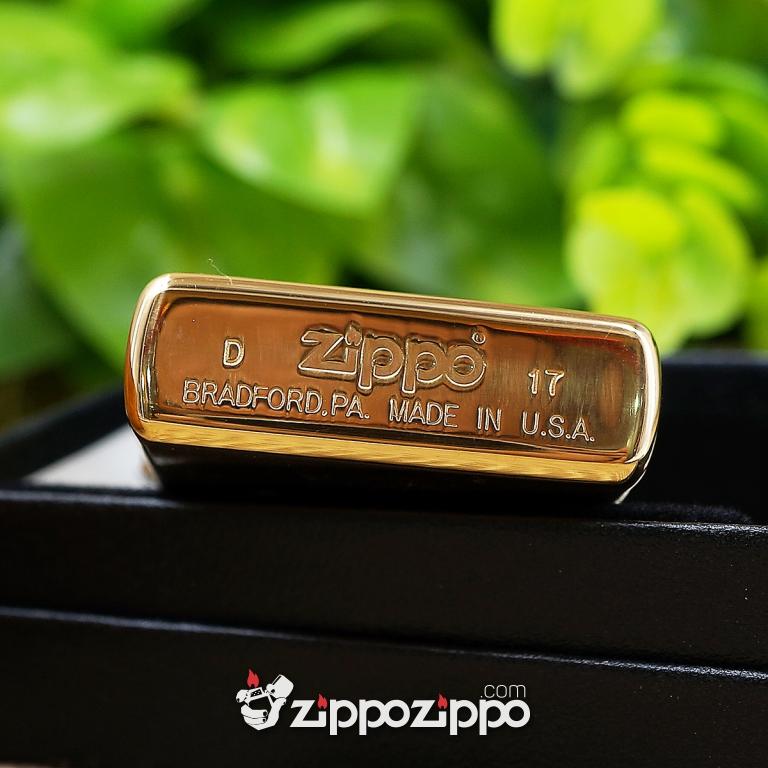Bật lửa zippo vàng bóng khắc xe vespa