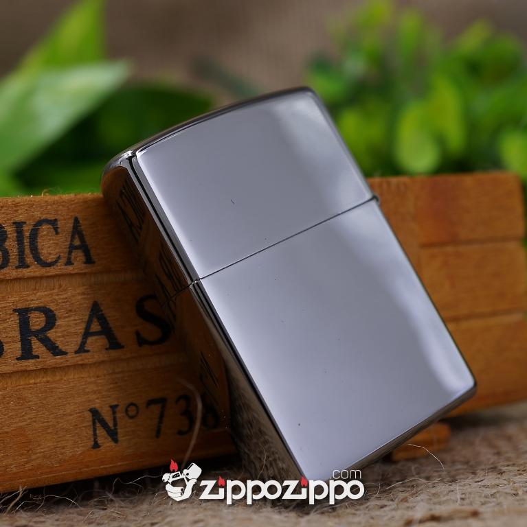 Zippo Màu Đen Bóng Khắc Phật Mạ Vàng