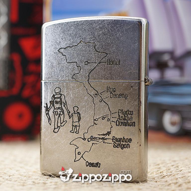 Bật lửa zippo chiến tranh việt nam sản xuất 2017 (máy bay Củ Chi)
