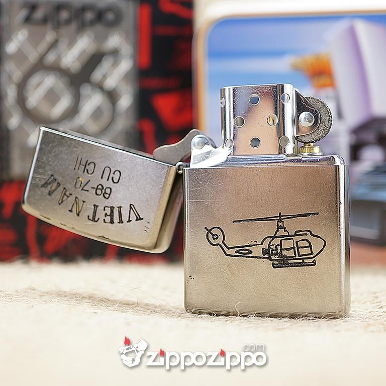 Bật lửa zippo chiến tranh việt nam sản xuất 2017 (máy bay Củ Chi)