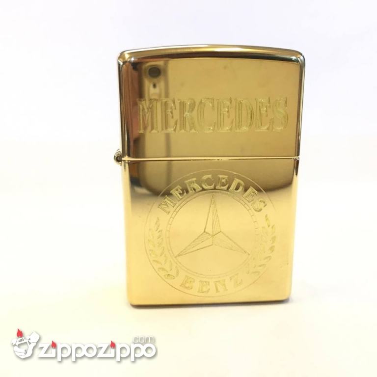 zippo khắc logo mercedes vỏ đồng