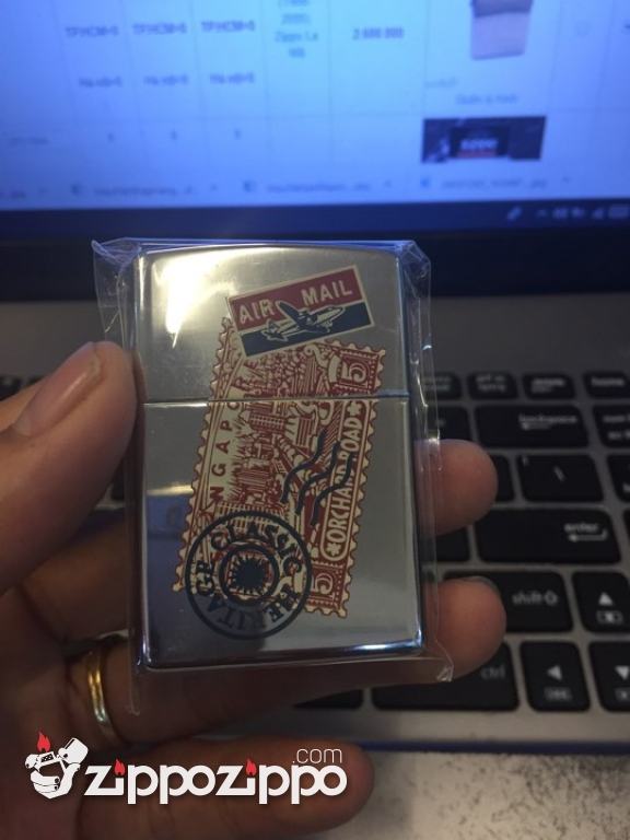 Bật lửa zippo cổ la mã in logo tem air mail sản xuất năm 1997