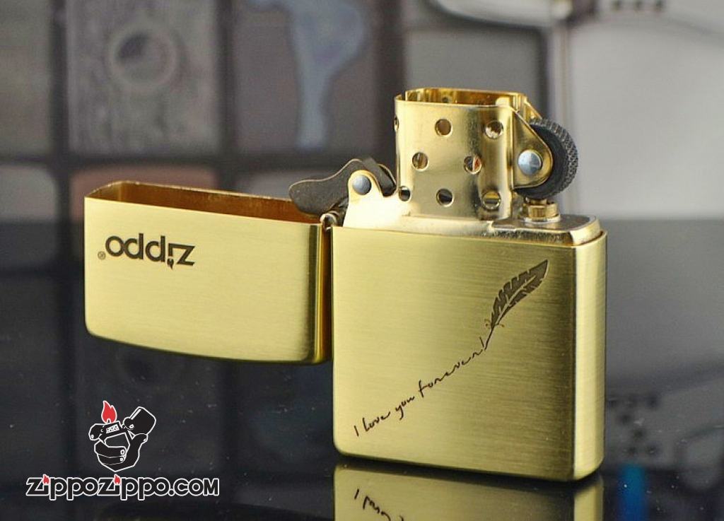 Bật lửa Zippo Chính Hãng vân xước khắc Original Love you forever