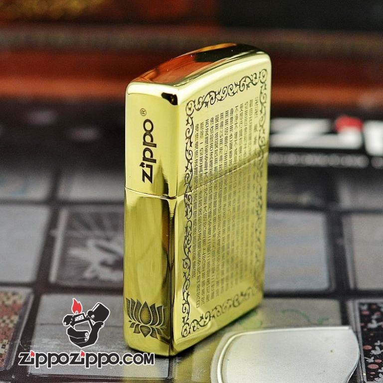 Bật lửa Zippo chất liệu đồng phiên bản bóng armor khắc Đức Phật Thích Ca Mâu Ni