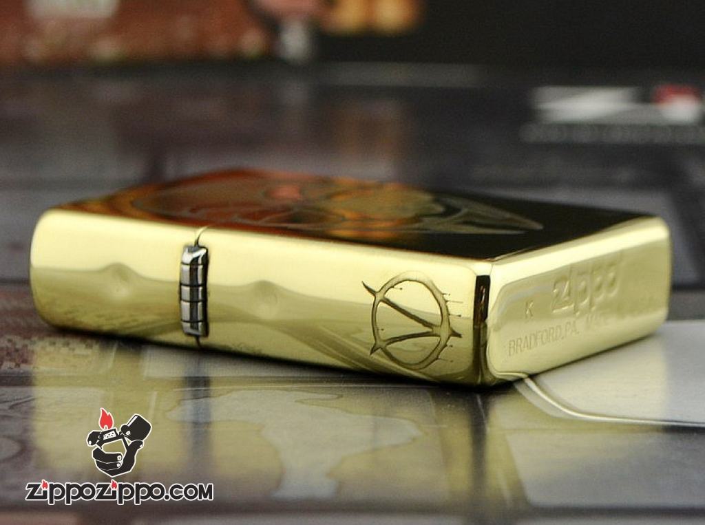 Zippo Chính Hãng Đồng Bóng Khắc Mặt Nạ V Of Vendetta bản ARMOR