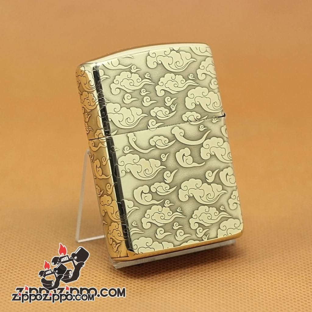 Zippo Chính Hãng Phiên Bản Đồng Si Bóng Khắc Rồng Bay Trên Mây
