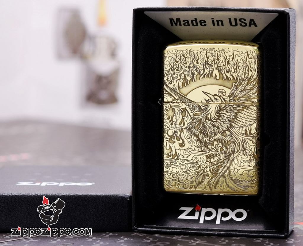 Bật Lửa Zippo Chính Hãng Chạm Khắc Chim Phượng Hoàng