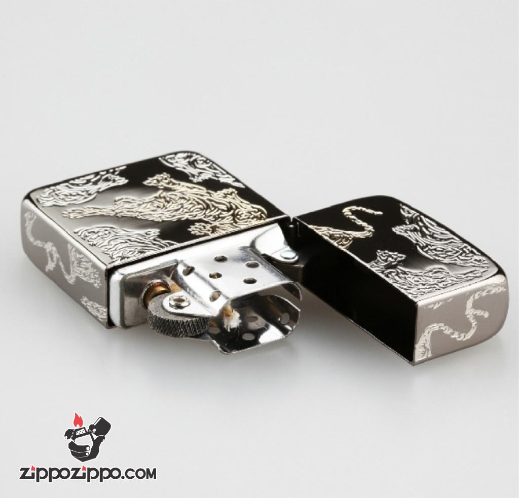 Bật lửa Zippo Màu Đen Bản 1941 khắc song hổ