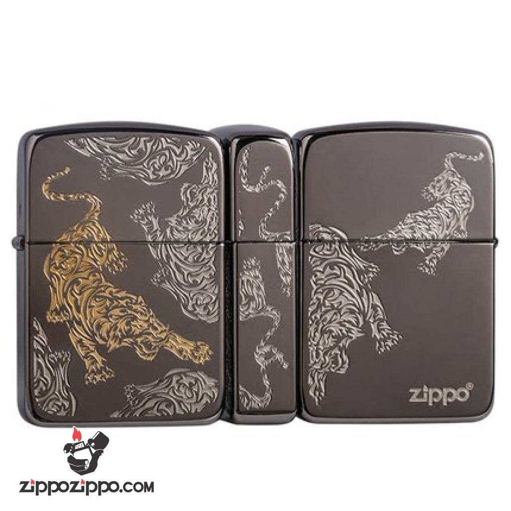 Bật lửa Zippo Màu Đen Bản 1941 khắc song hổ
